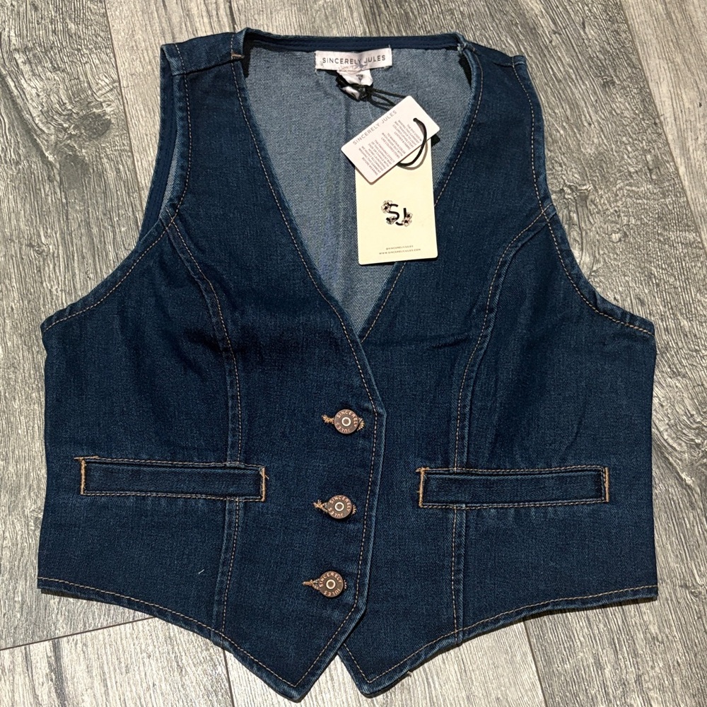 Denim Button-Up Vest